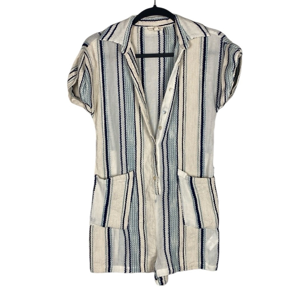 Elan striped embroidered romper
